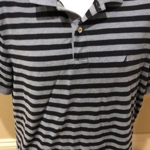 Men’s Blue Striped Nautica Performance Deck Shirt